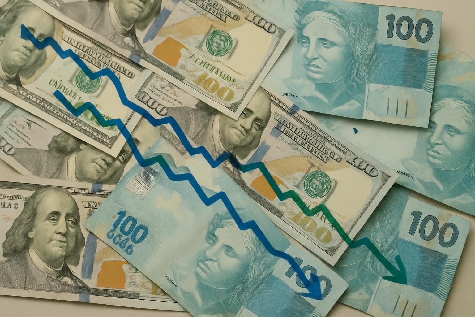 Imagem de destaque: Dólar recua com incertezas sobre corte de juros no Brasil