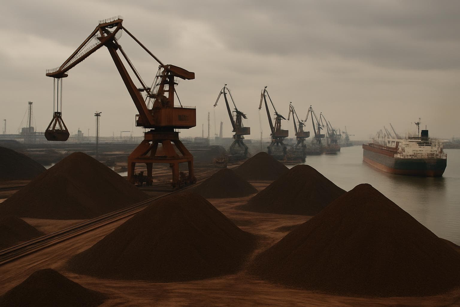Imagem de destaque: Minério de ferro recua na Bolsa de Dalian com estoques recordes e demanda em queda