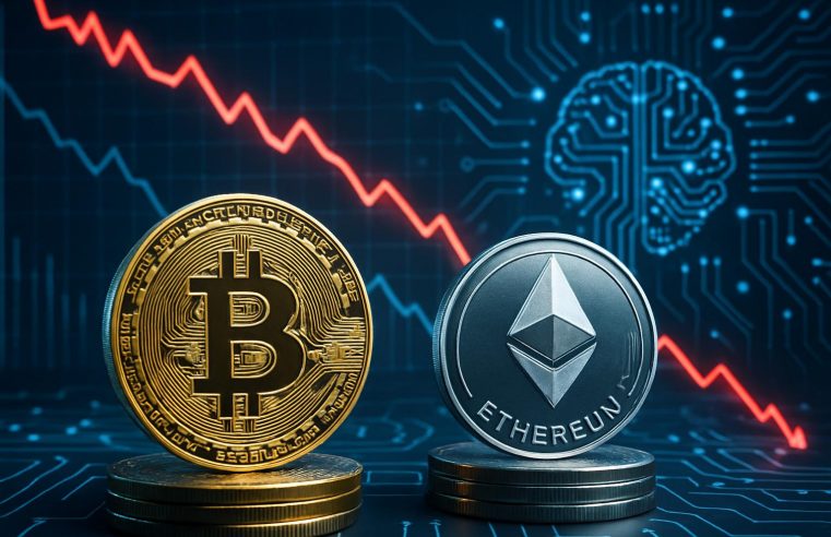 Bitcoin e Ethereum recuam com pessimismo em IA e volatilidade