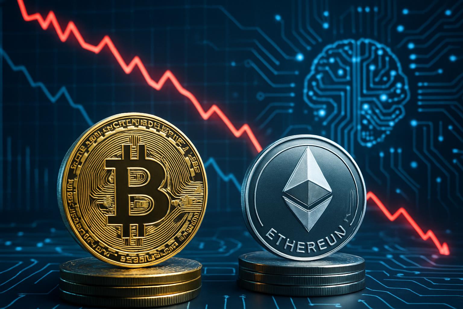 Bitcoin e Ethereum recuam com pessimismo em IA e volatilidade