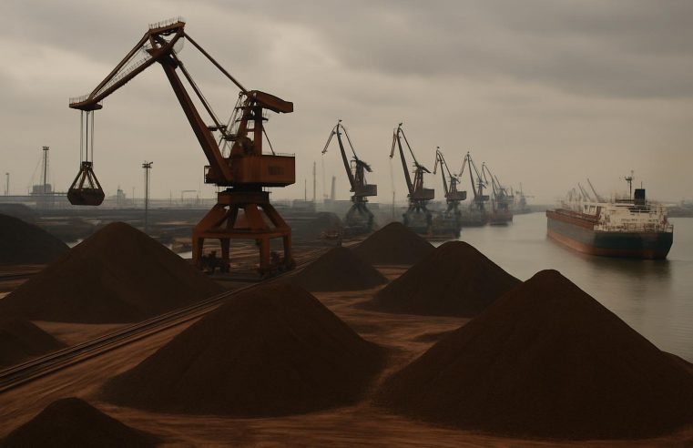 Minério de ferro recua na Bolsa de Dalian com estoques recordes e demanda em queda