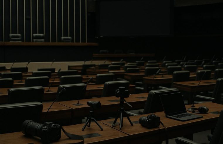 Tumulto na Câmara: sinal da TV cortado, agressões a jornalistas e críticas a Hugo Motta
