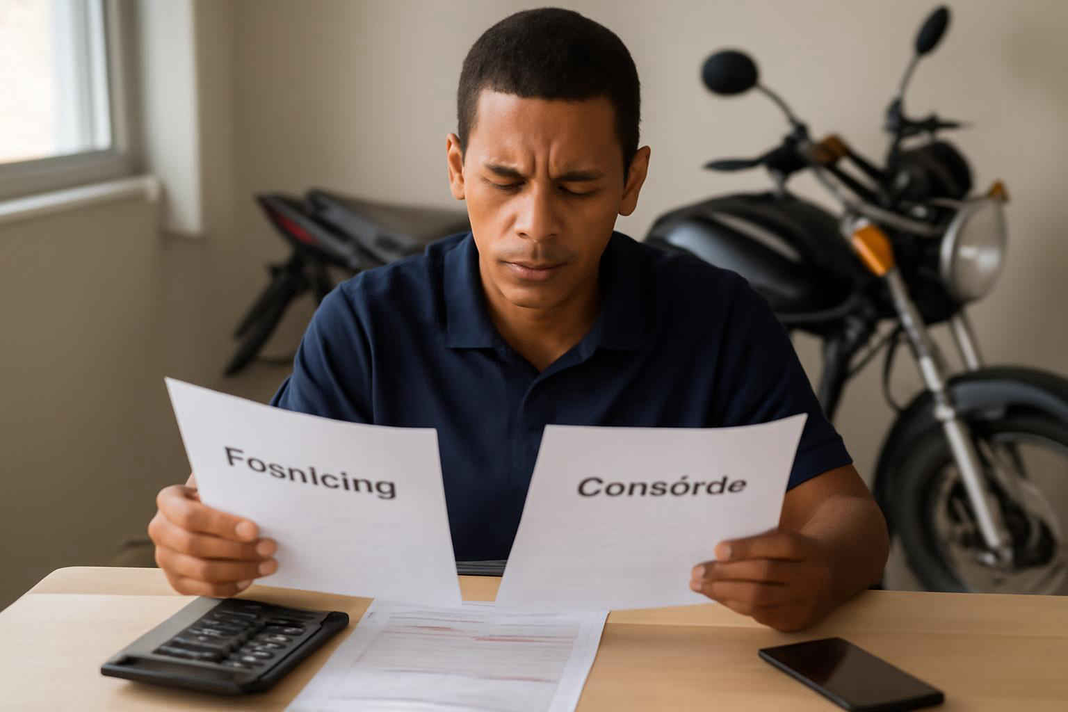 Financiamento ou consórcio para comprar moto de trabalho: como escolher a opção com menor risco para o seu orçamento